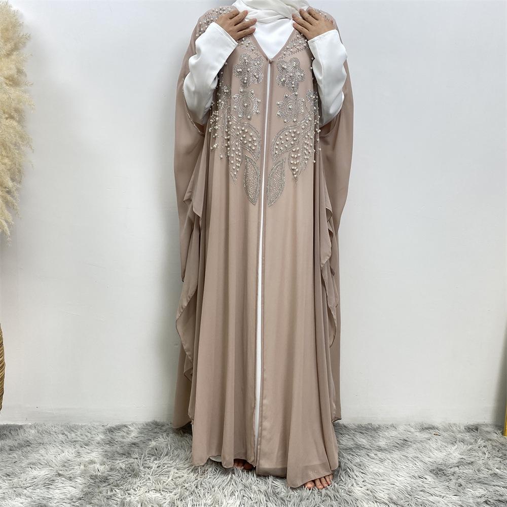 LUMAYA LUMAYA1085 Muslim Rhinestone Cardigan Dress