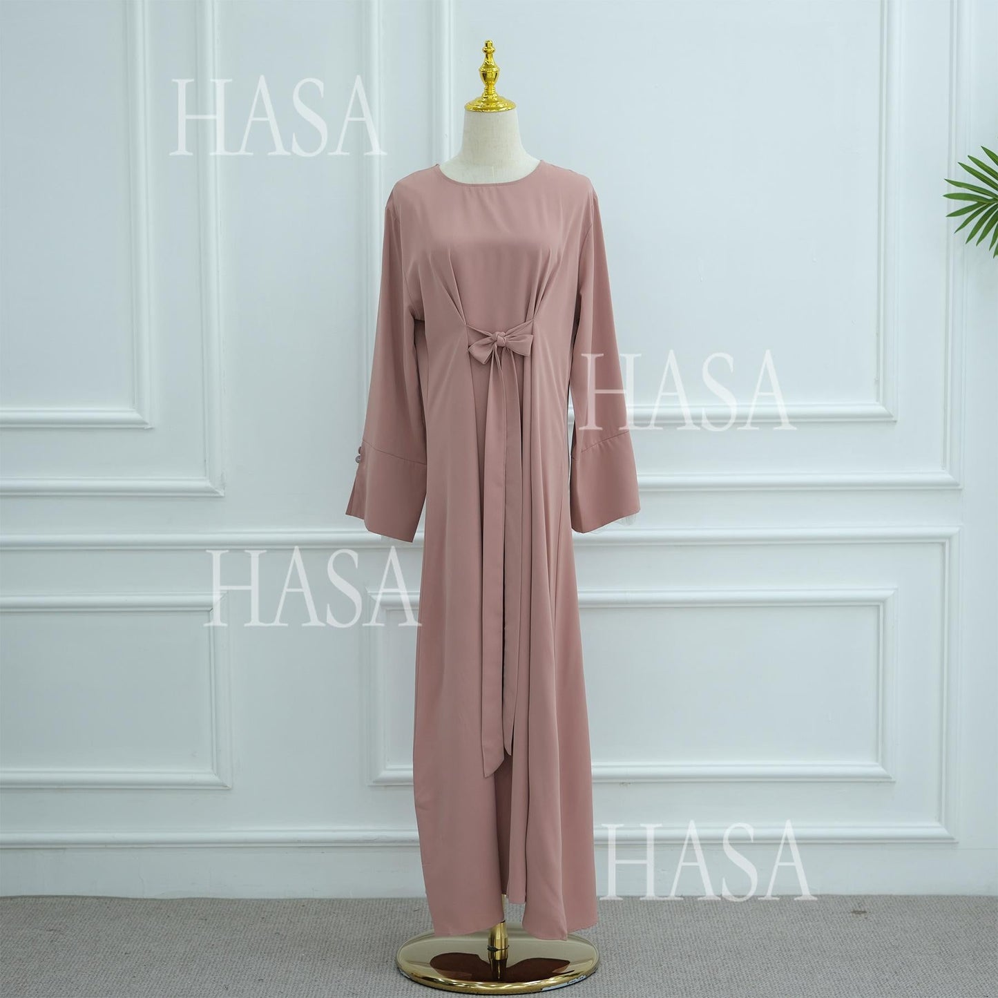 LUMAYASA's series LUMAYA6507 Simple style spliced lace robe dress (headscarf not included)