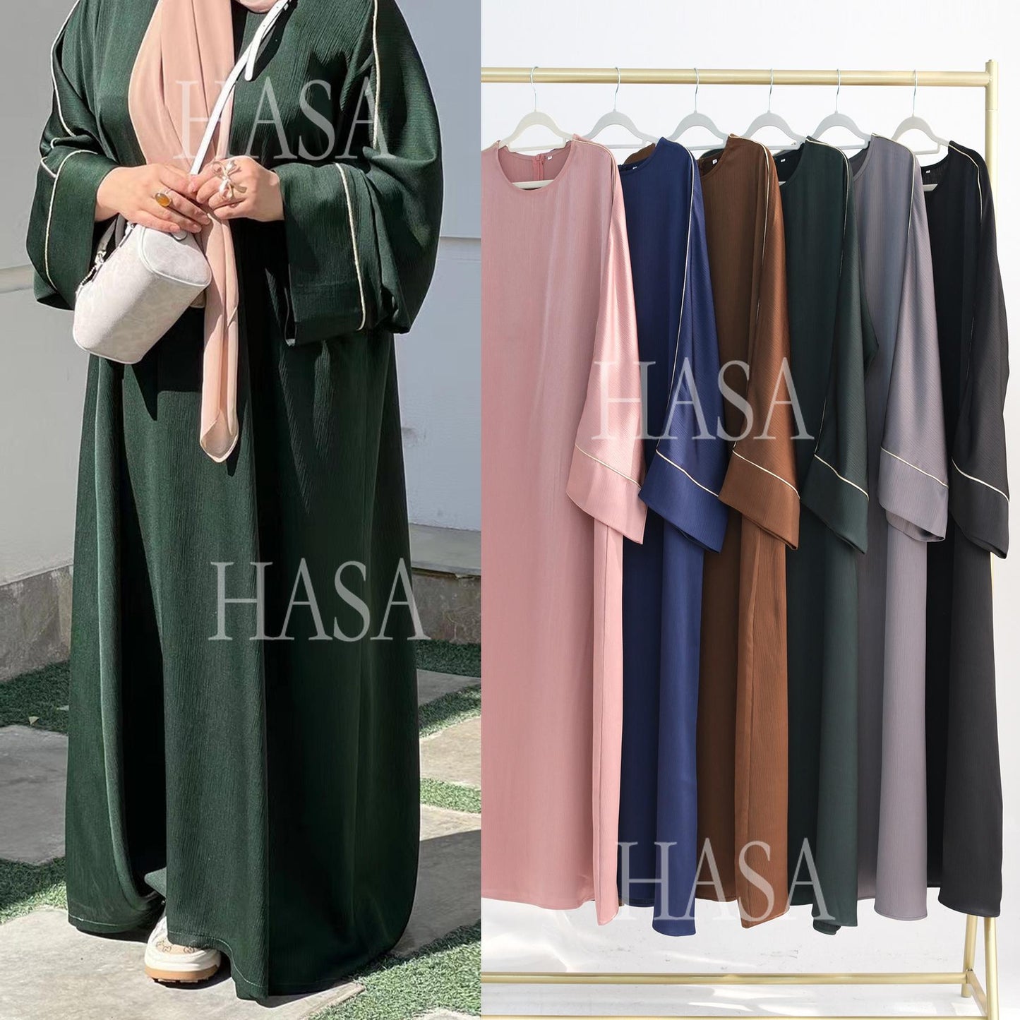 LUMAYA5876 Robe with Detailed Design and Gentle Texture for Daily Light Wear abayas