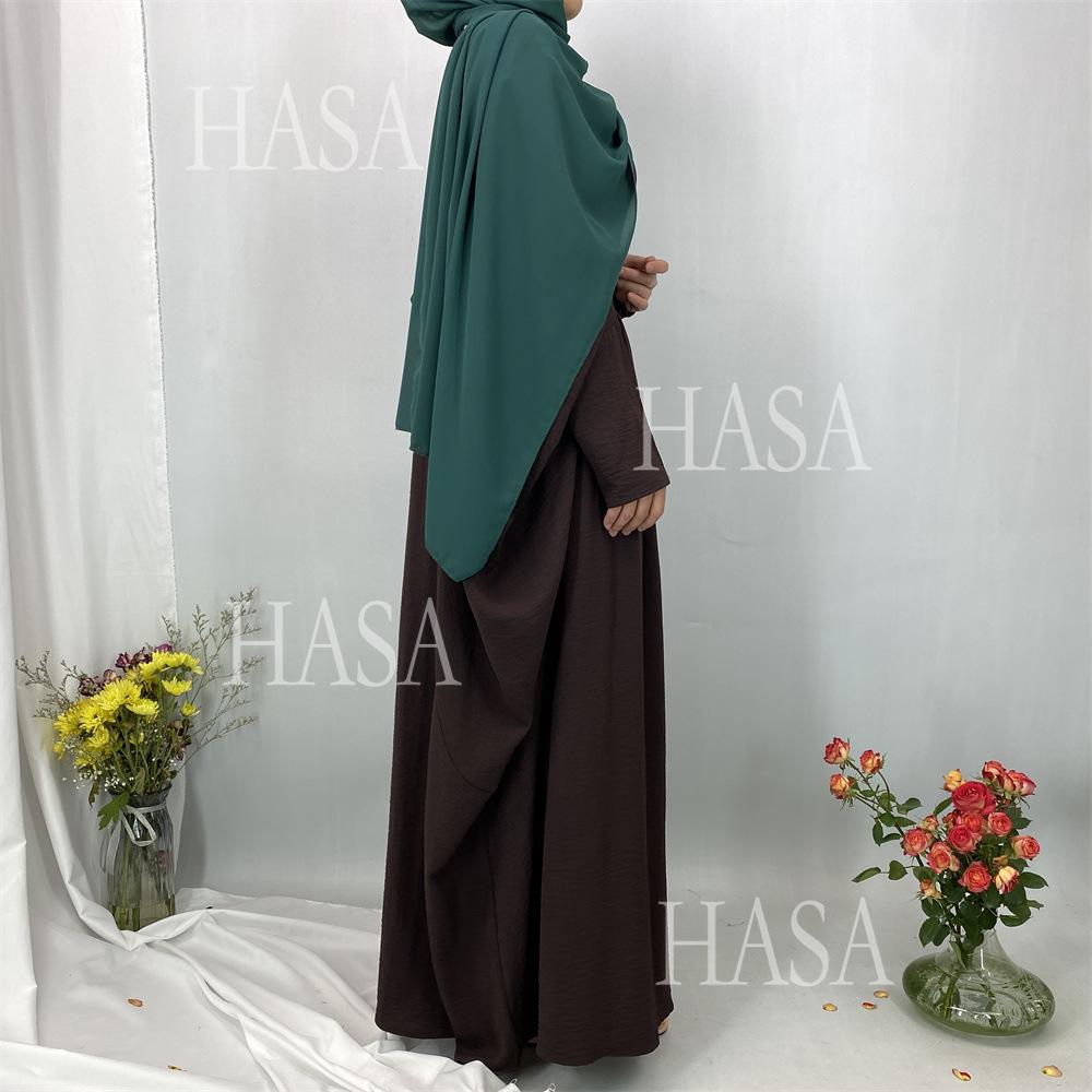 LM6586 Loose Turkish Pleated Dress, Fashionable Long Design