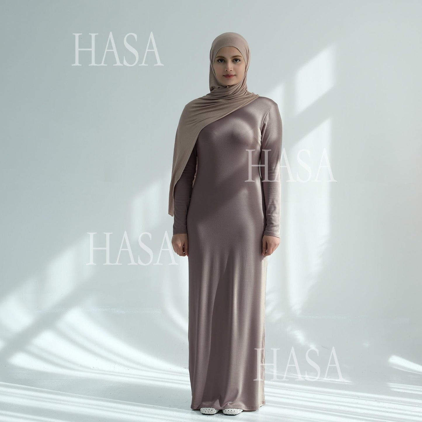LUMAYA6565 Basic Solid Color Modal Cotton Long Dress