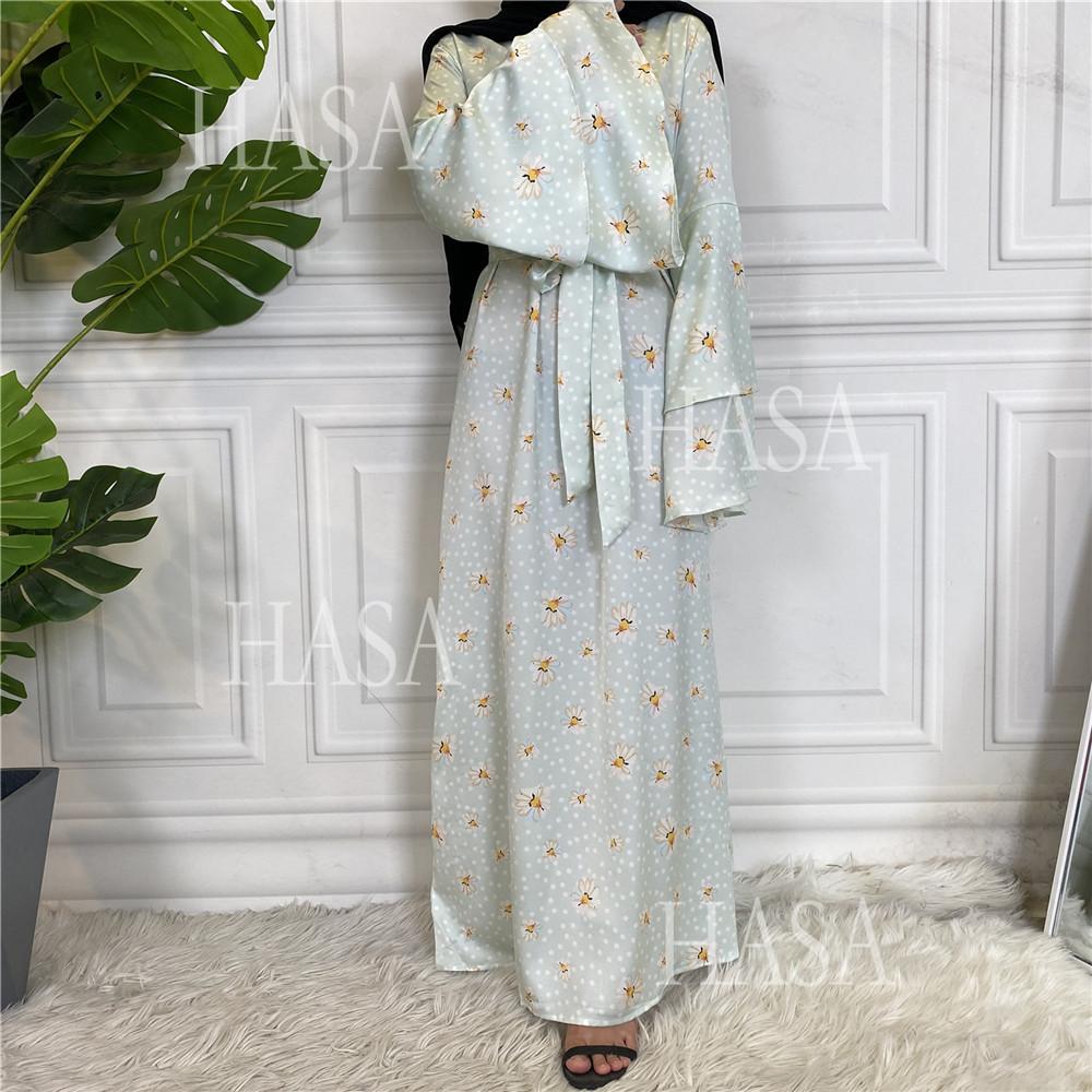 LM6590 Fashionable Printed Loose-fitting Dress with Lace-up Design and Wide Swing