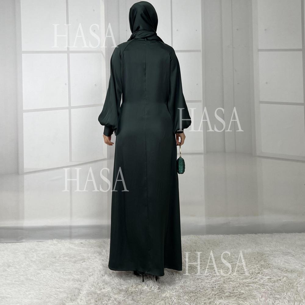 LUMAYA5859 High-end Silk Satin Robe (headscarf Not Included), Elegant Design Exudes Luxurious Texture