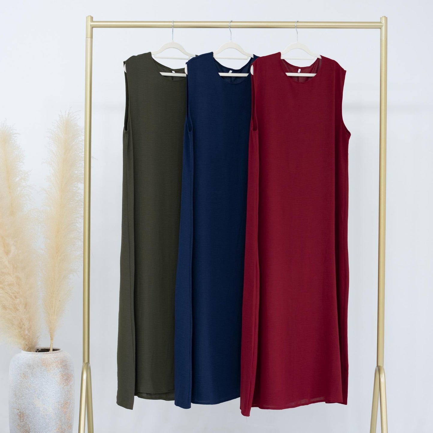 LUMAYA LUMAYA1019 Solid Color Bottom Tank Top Dress