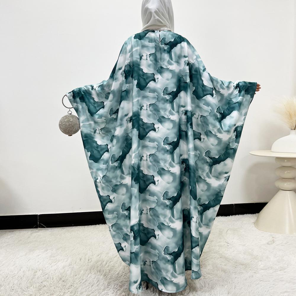 LUMAYA6502 Loose-fitting Printed Robe (headscarf Not Included)