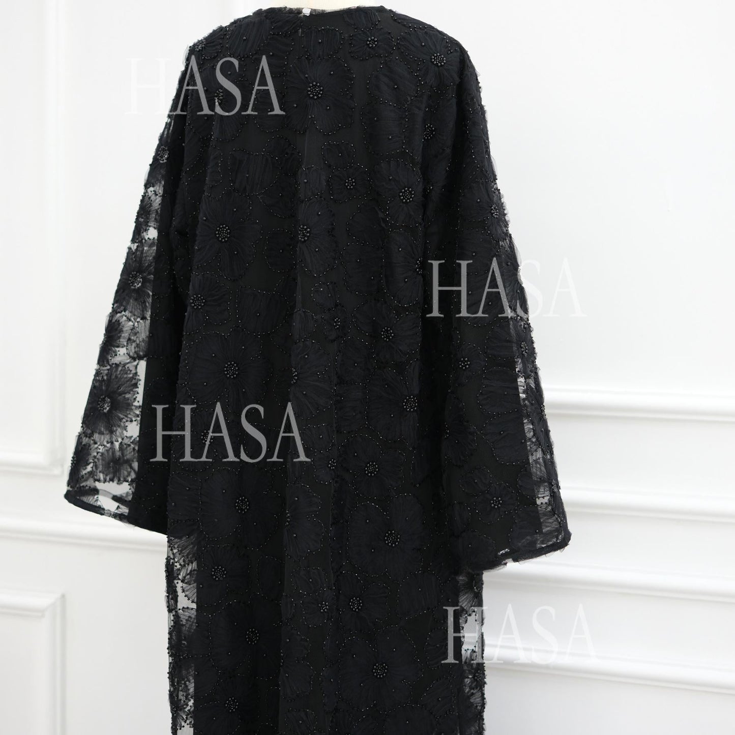 LUMAYA6625 Dreidimensionale, Perlenbesetzte Strickjacke Mit Blumenmuster, Die Mit Einer Inneren Schicht Oder Einem Kopftuch Kombiniert Werden Kann.