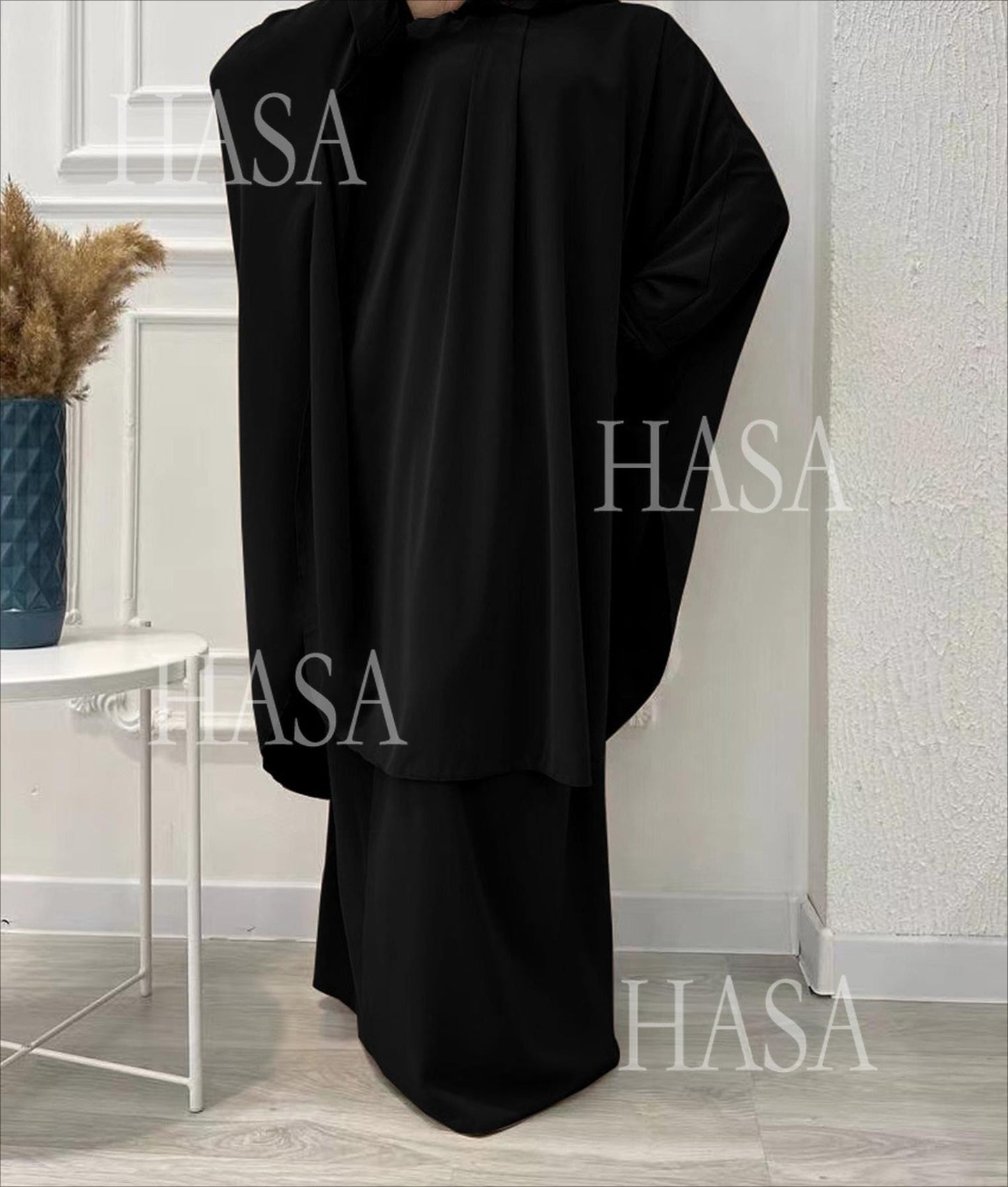 LM6583 Solid Color Long Robe Dress with Wide Swing Design