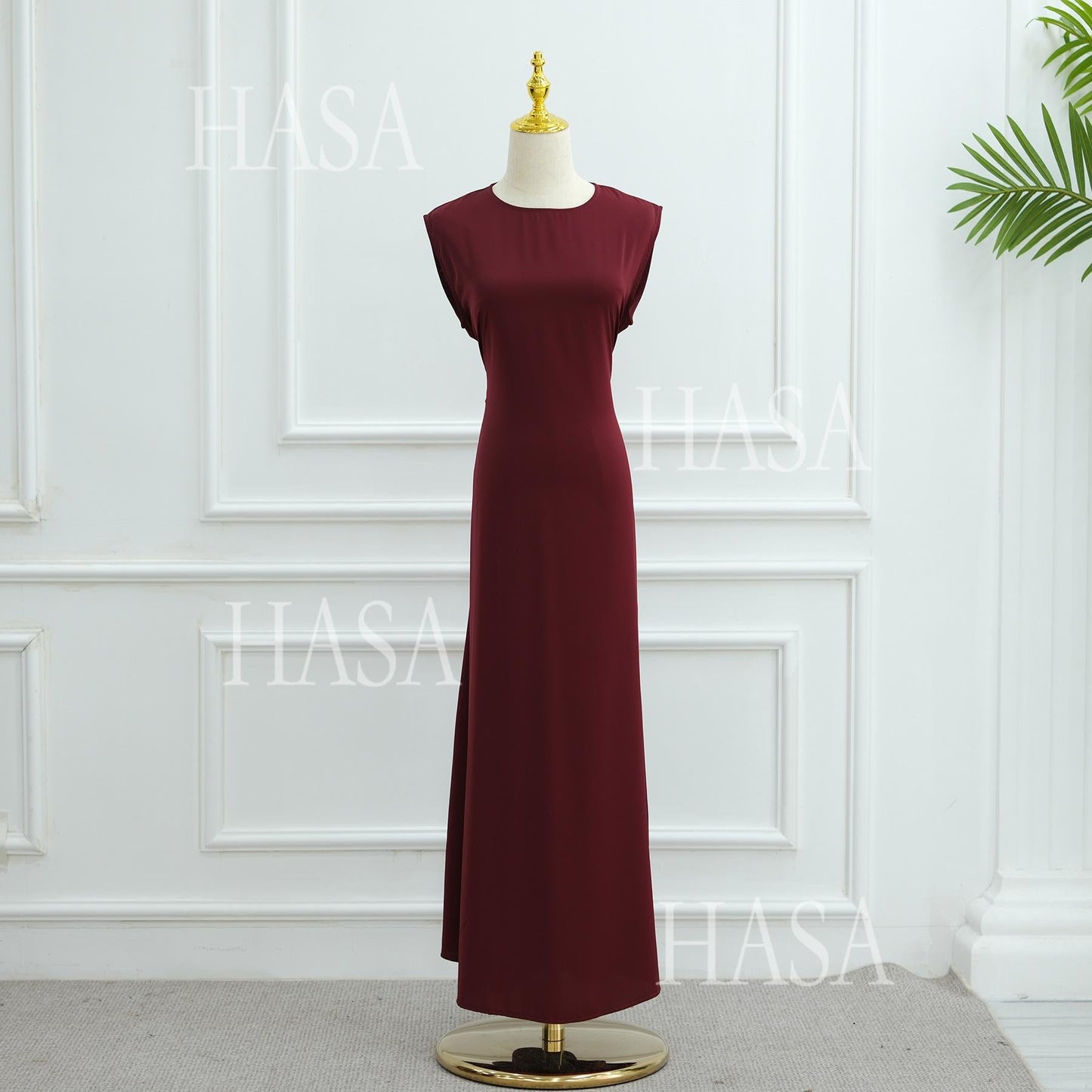 LUMAYA6470 Sleeveless Long Dress with Adjustable Back Lacing