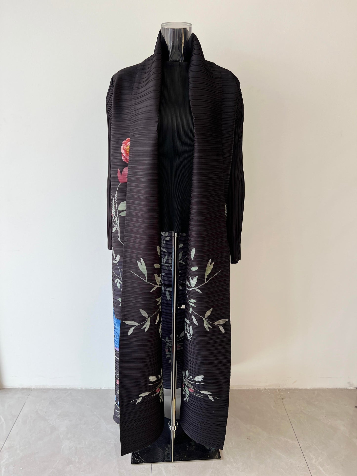 LUMAYA6707 Midnight Serenade ,Black Abaya with Striking Bird Embroidery