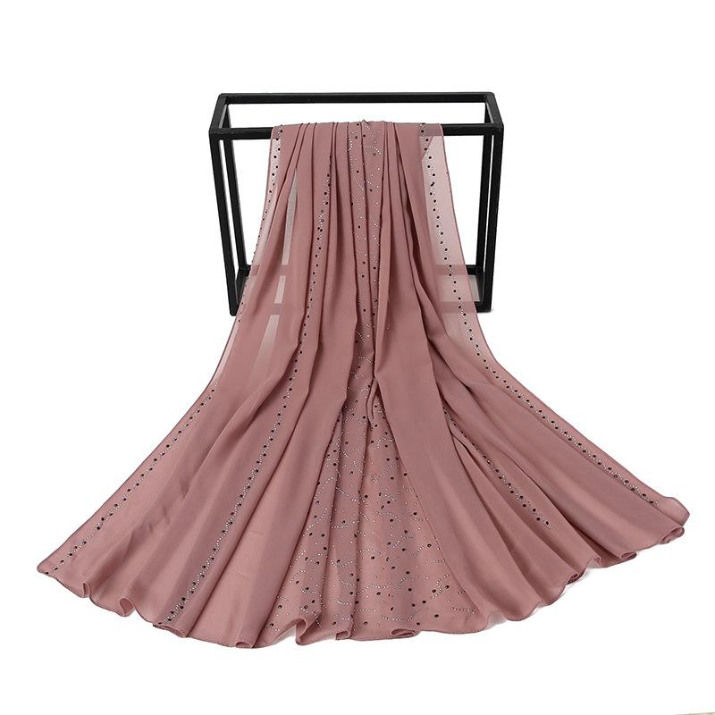 LUMAYA LM1127 Pearl Chiffon Rhinestone Headscarf