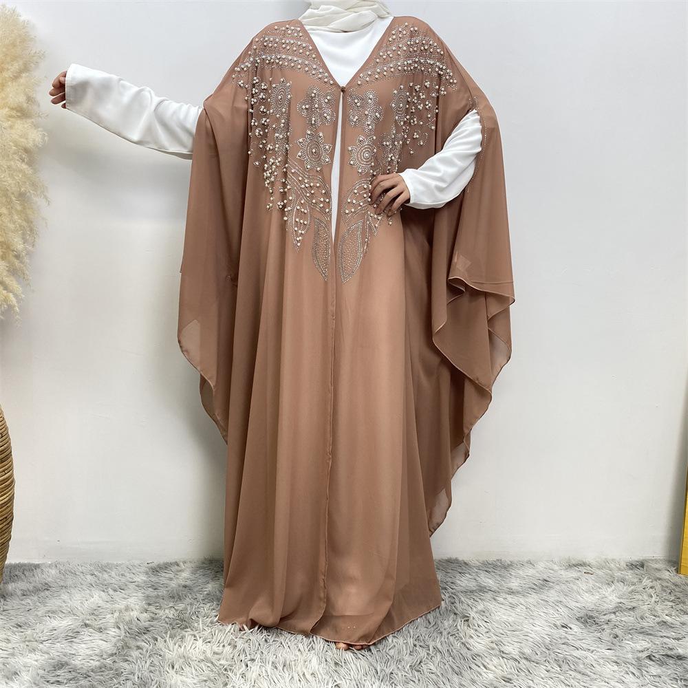 LUMAYA LUMAYA1085 Muslim Rhinestone Cardigan Dress
