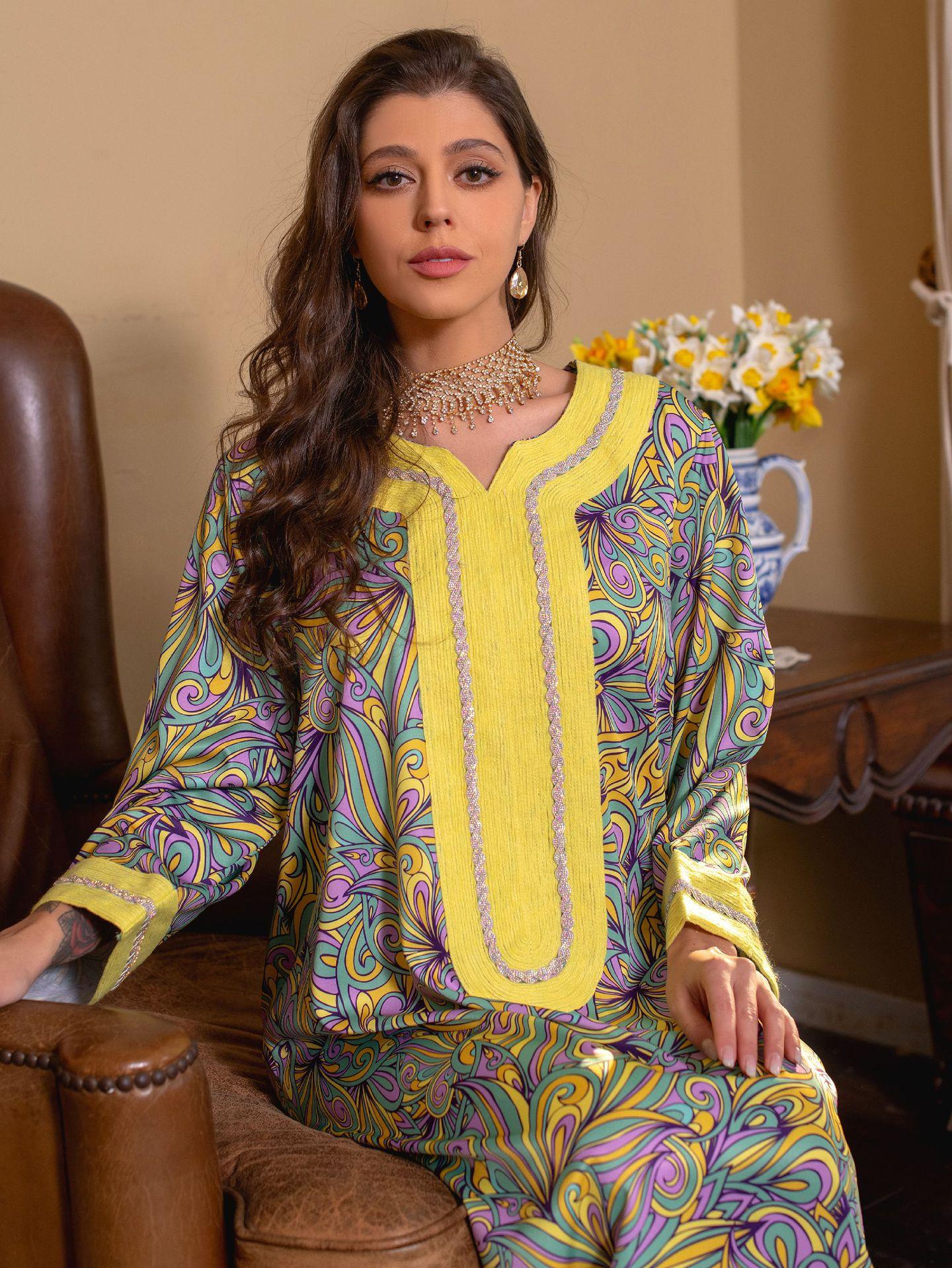 LUMAYA LUMAYA1074 Muslim Embroidered Hot Diamond Dress