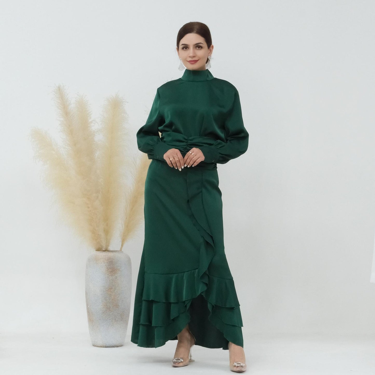 LUMAYA LUMAYA0718 Solid Colour High Neck Slimming Set
