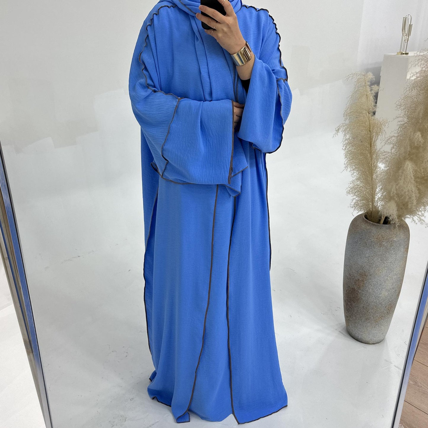 LUMAYA LM1182 3pcs Set Crepe Inner Dress and Cardigan and Hijab