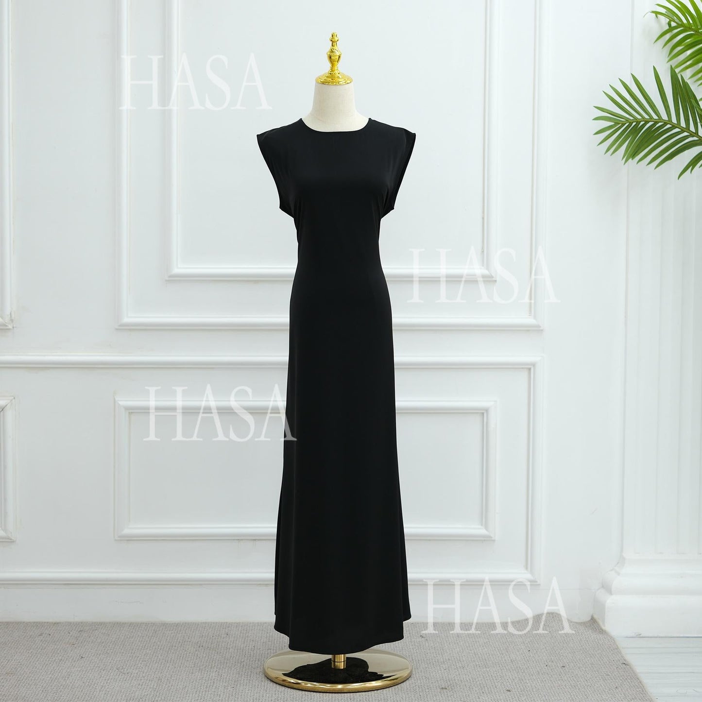 LUMAYA6470 Sleeveless Long Dress with Adjustable Back Lacing