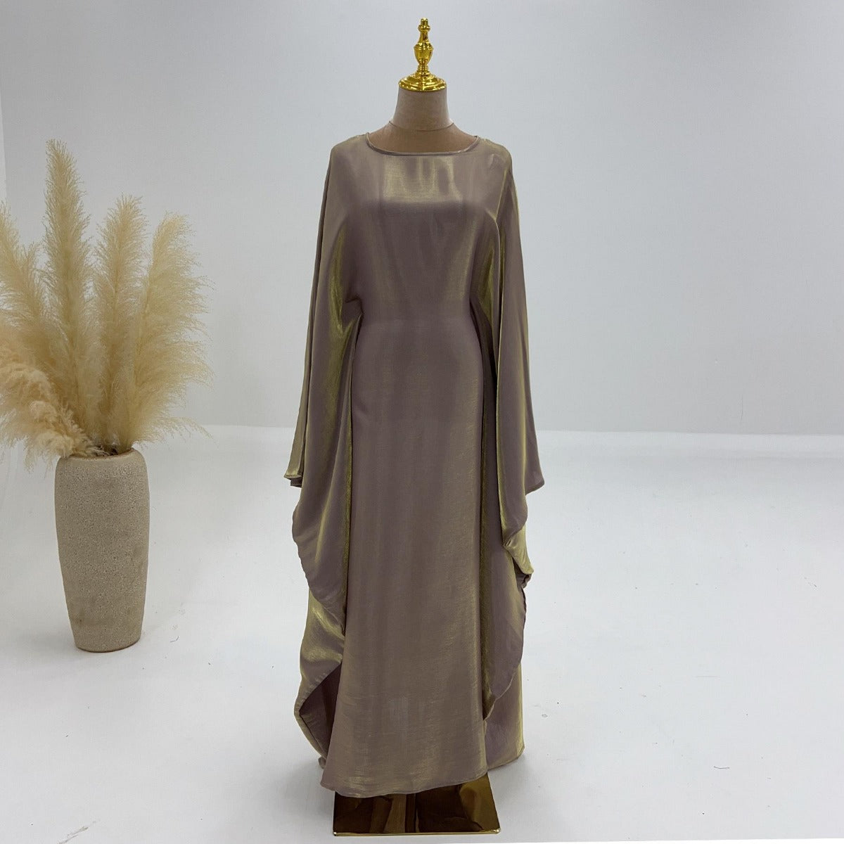 LM1348 Elegant Kaftan in Gold Cotton – 20 Vibrant Colors Available