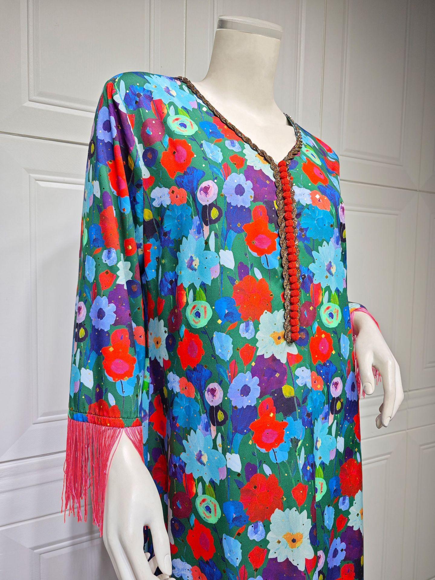LUMAYA LUMAYA1080 Printed Casual Muslim Abaya