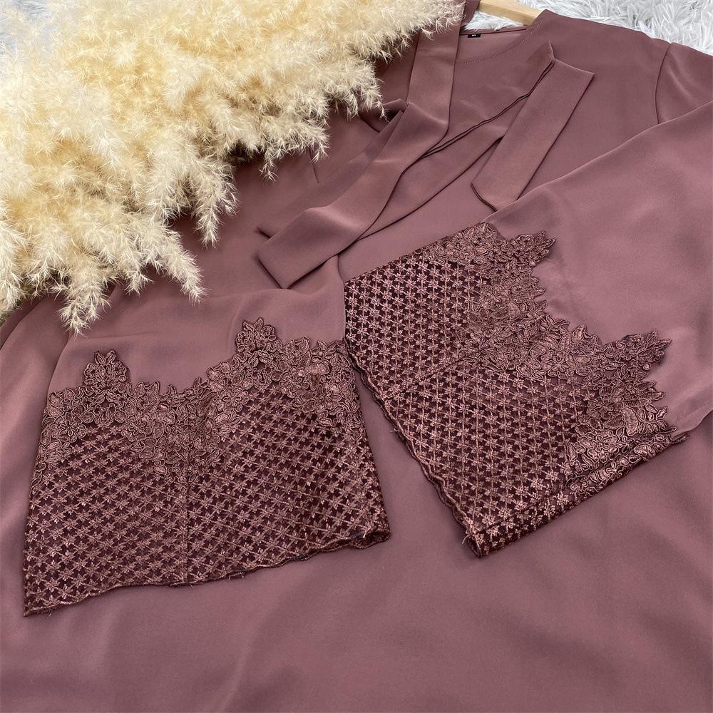 LUMAYA LUMAYA1084 Muslim Fashion Lace Robe Dress