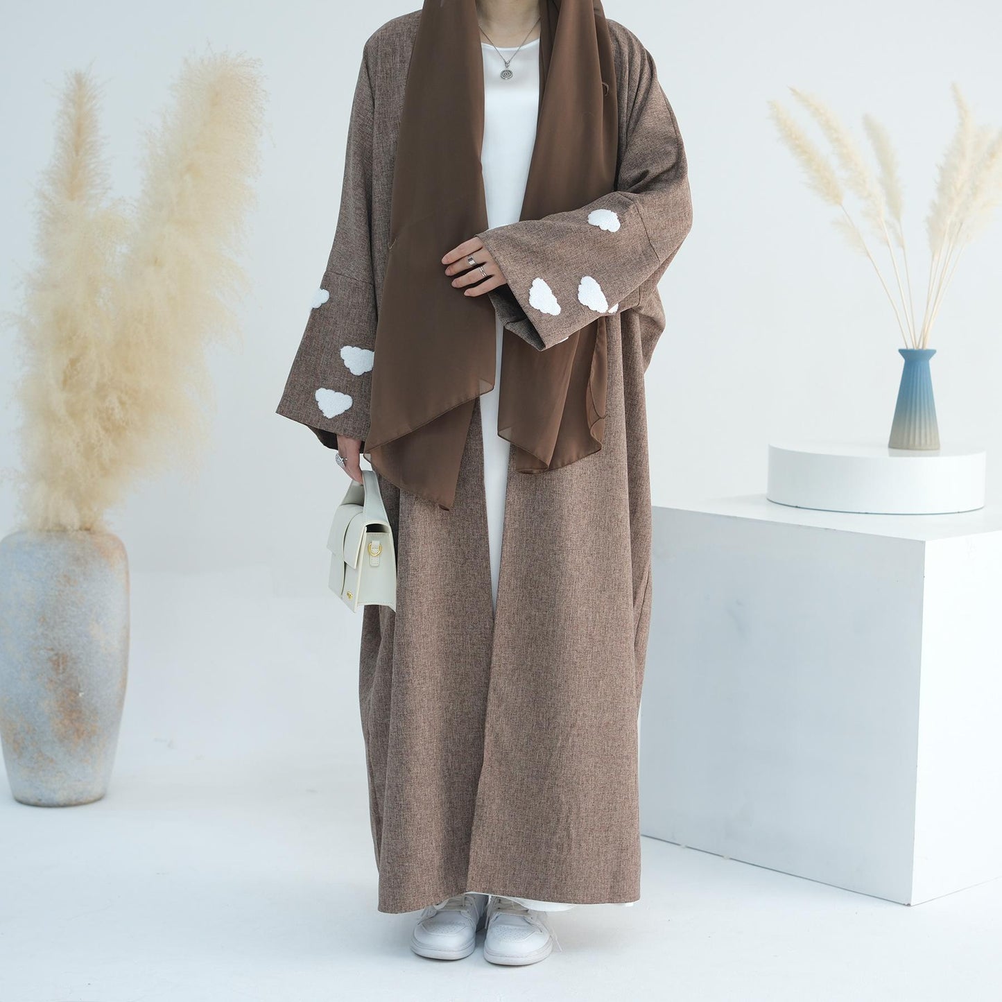 LUMAYA LUMAYA0992 Cloud Embroidered Elegant Cardigan Robe