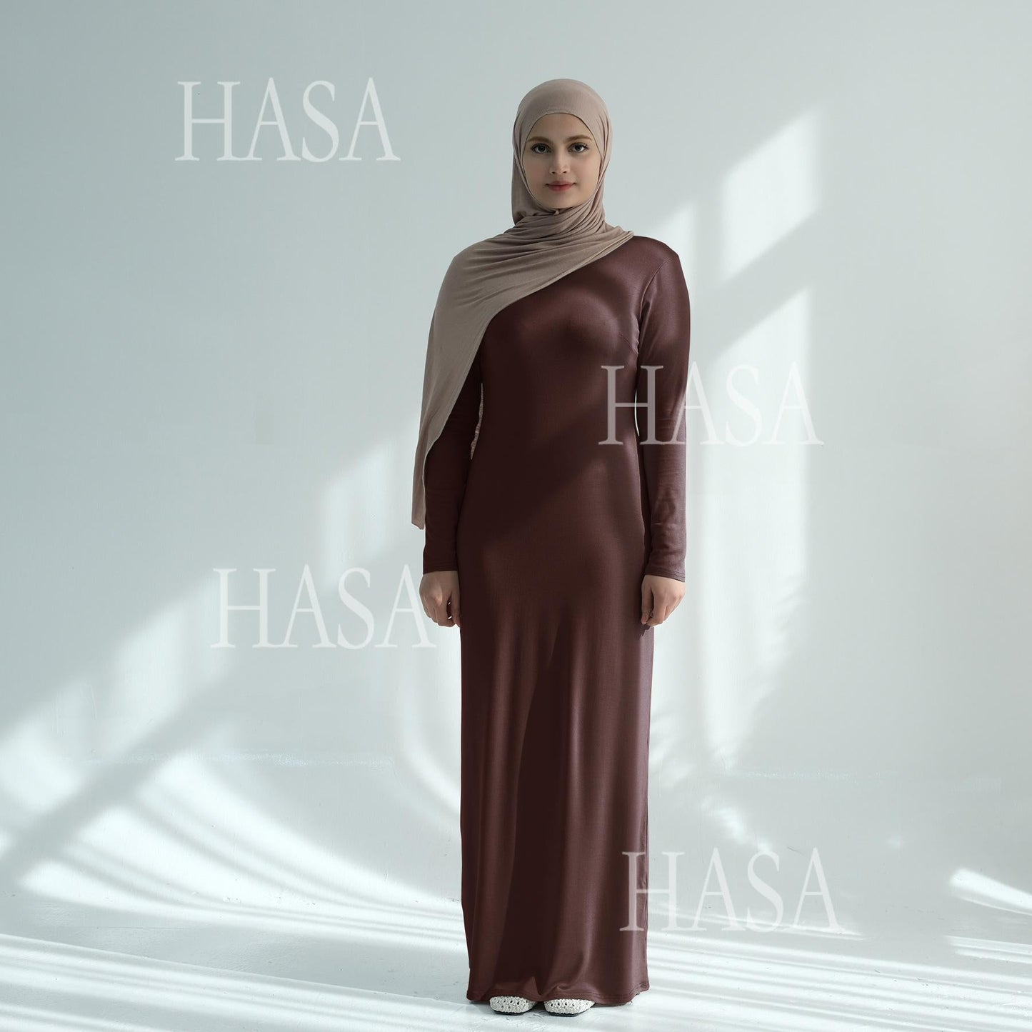LUMAYA6565 Basic Solid Color Modal Cotton Long Dress