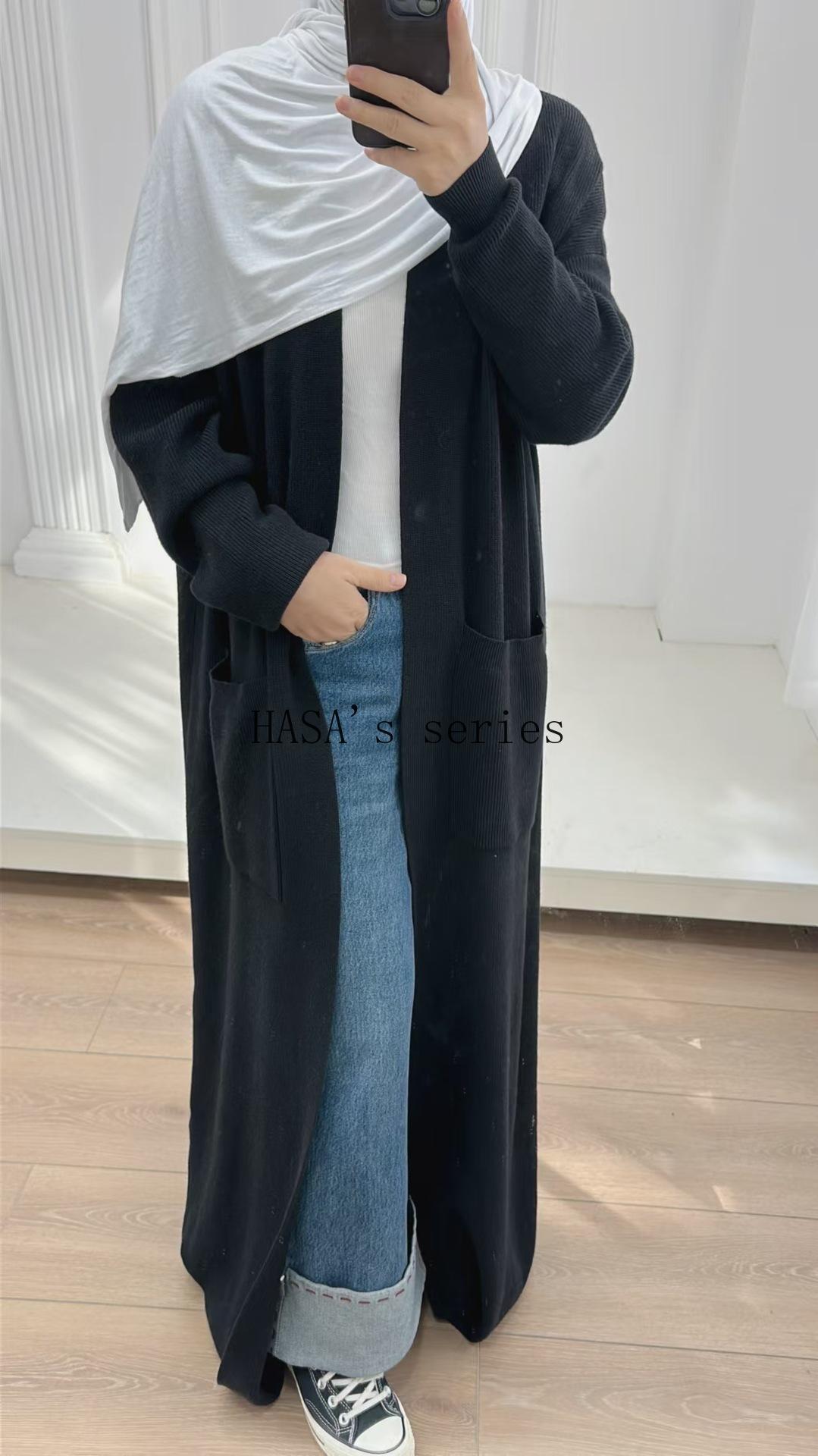 LUMAYA5439 Temperament Knitted Cardigan - Autumn and Winter Thick Loose Long Dress long  sleeve