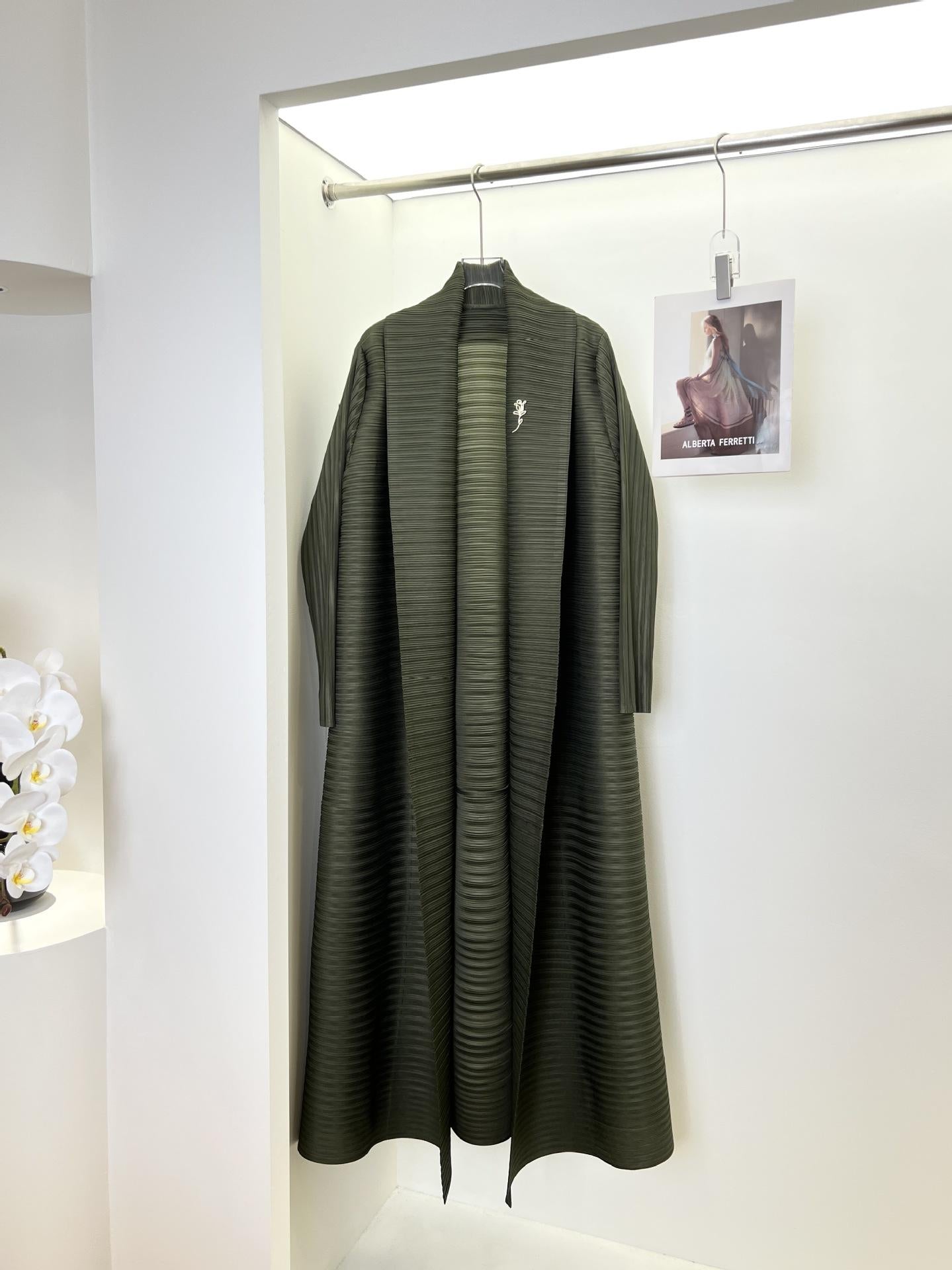 LUMAYA6729 Chocolate Crinkle | Brown Textured Open Abaya