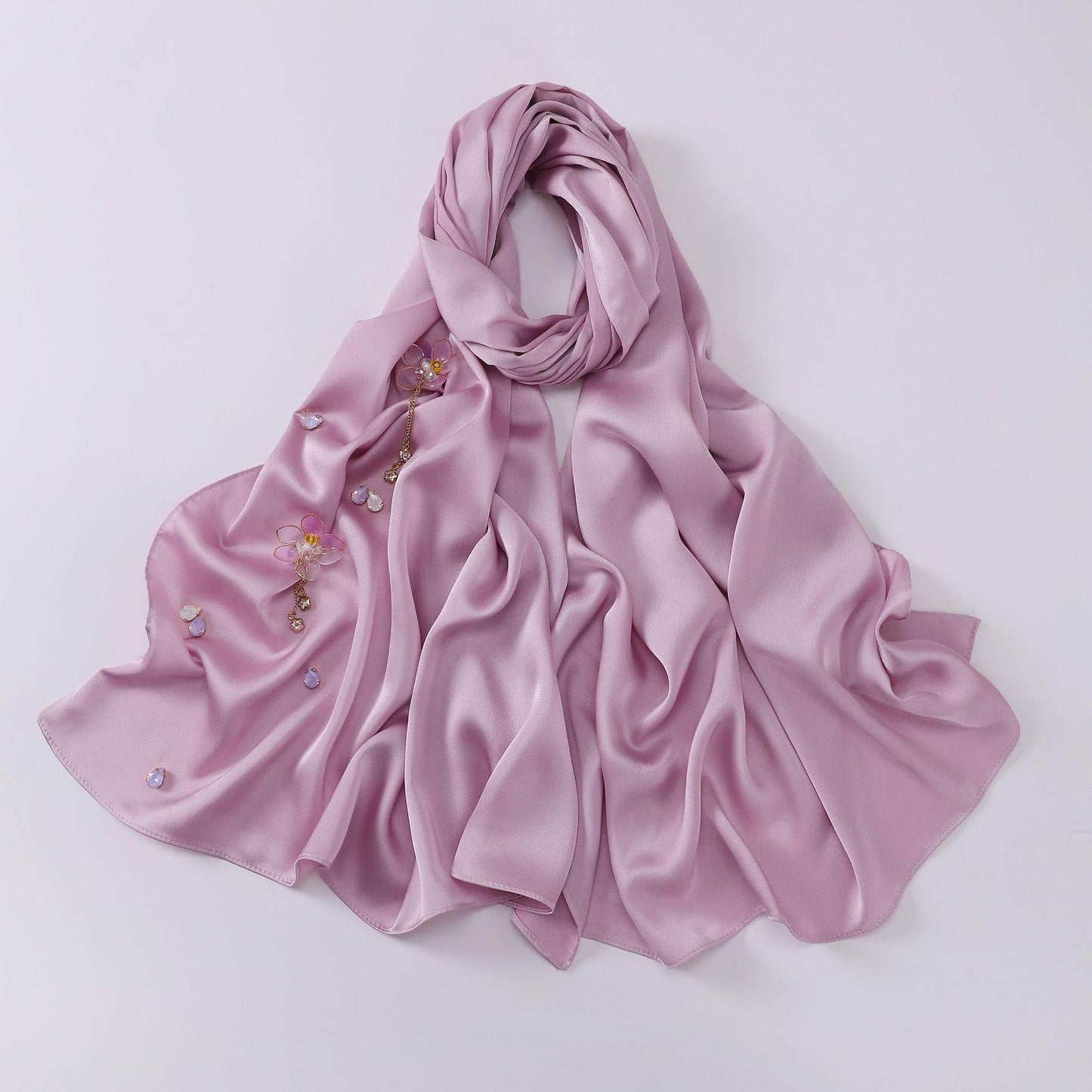 LUMAYA LM1115 Chiffon LMndsewn Flower Headband Hijab