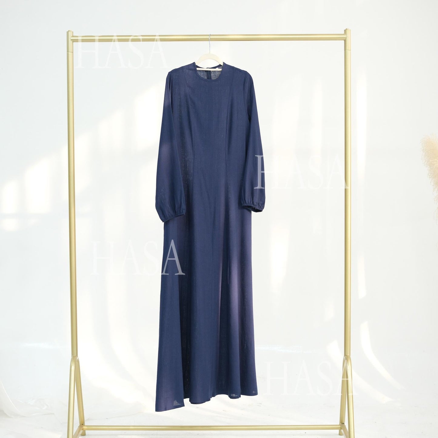 LMSA LM5868 Solid Color Swing Comfortable  Dress Robe Waist Cinching