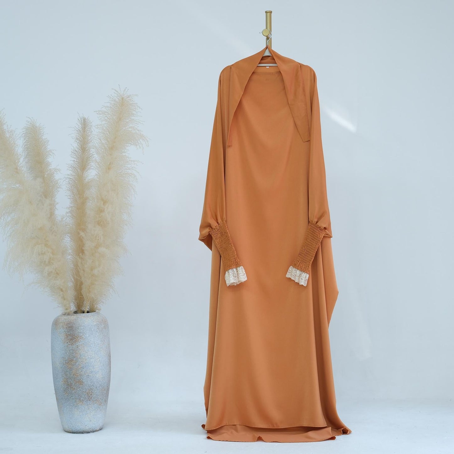 LUMAYA LUMAYA0721 Solid Color Robe Dress with A Large Swing