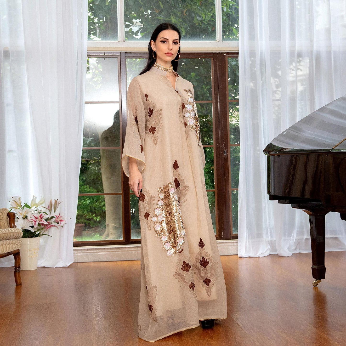 LUMAYA LUMAYA0443 Muslim Embroidered Dress