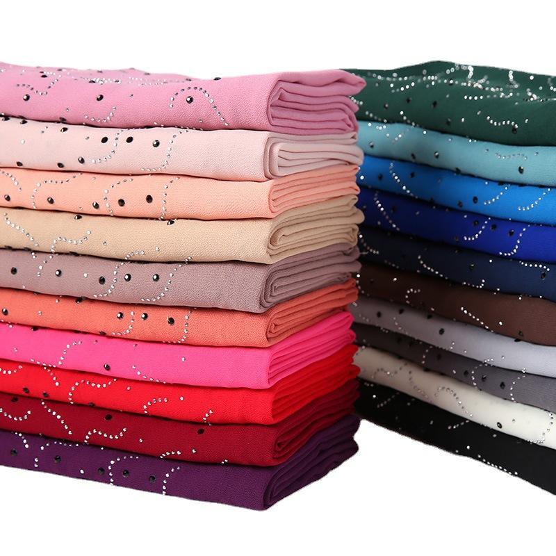 LUMAYA LM1127 Pearl Chiffon Rhinestone Headscarf