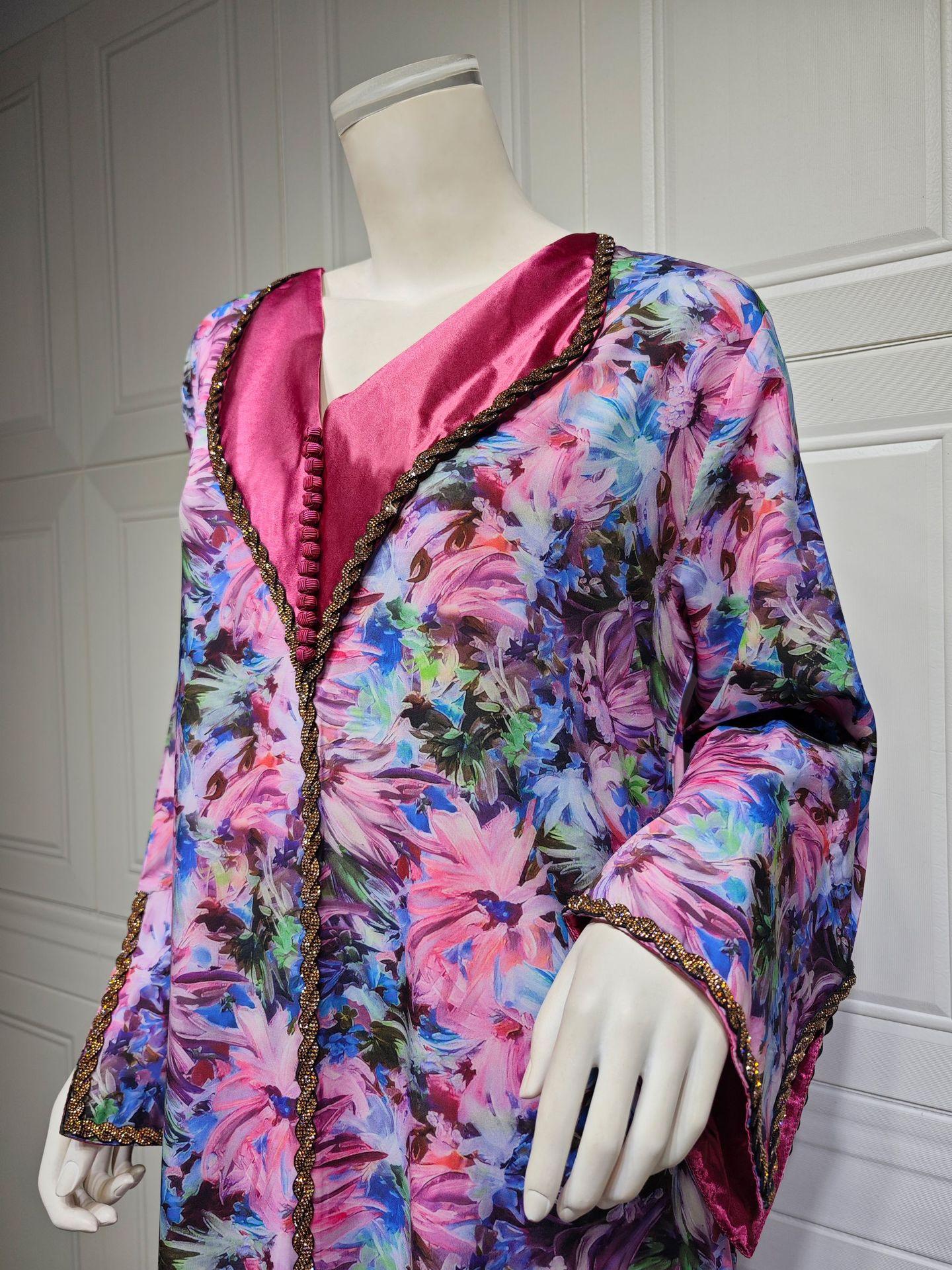 LUMAYA LUMAYA1070 Fashionable Printed Diamond Set Robe