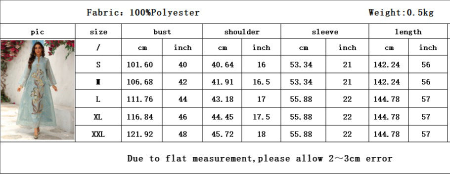 LM6657 Women's Long Robe Dress with Mesh Embroidery
