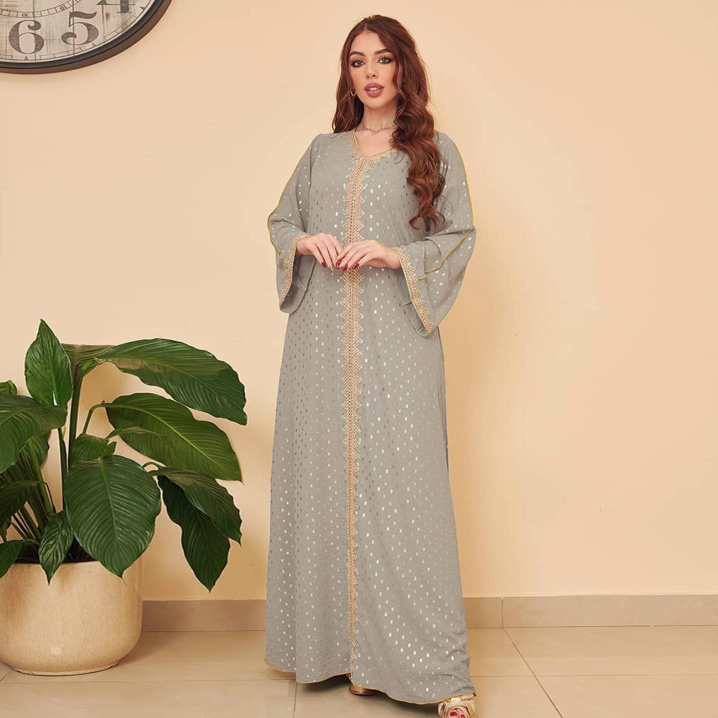 LUMAYA0442 Middle East Women's Clothing New Bronzing Muslim Dubai Robe