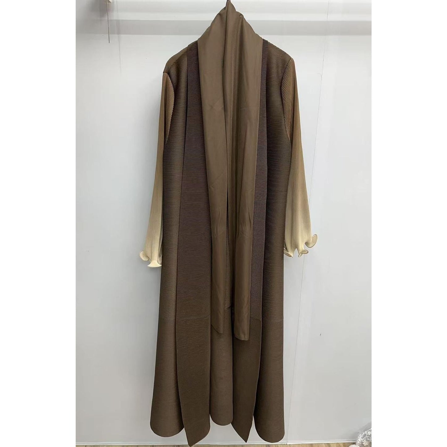 LUMAYASASERIES LUMAYA6721 Olive Ombre  Green Abaya with Gradient Cuffs