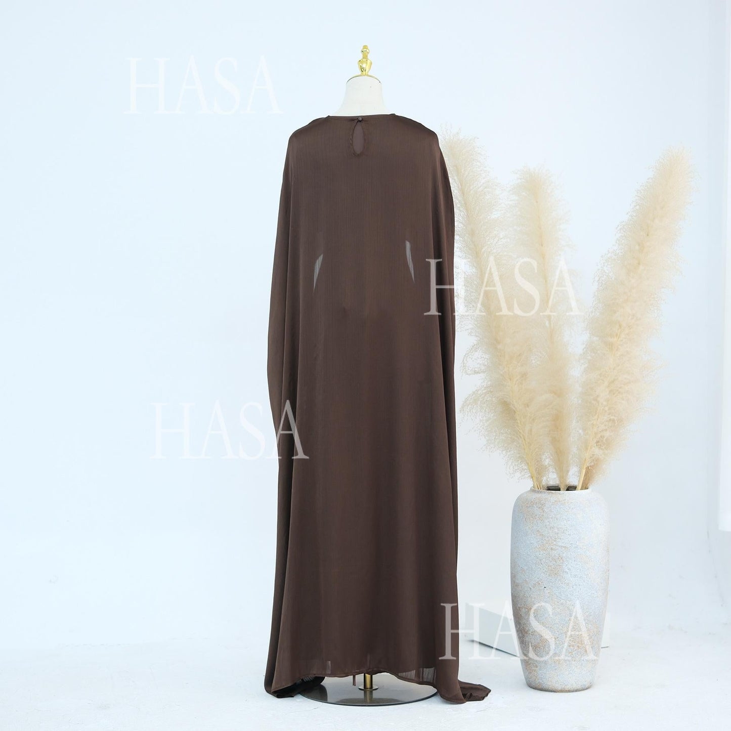 LUMAYA5870 Elegant drape two-piece robe dress-Light luxury street style abaya girl