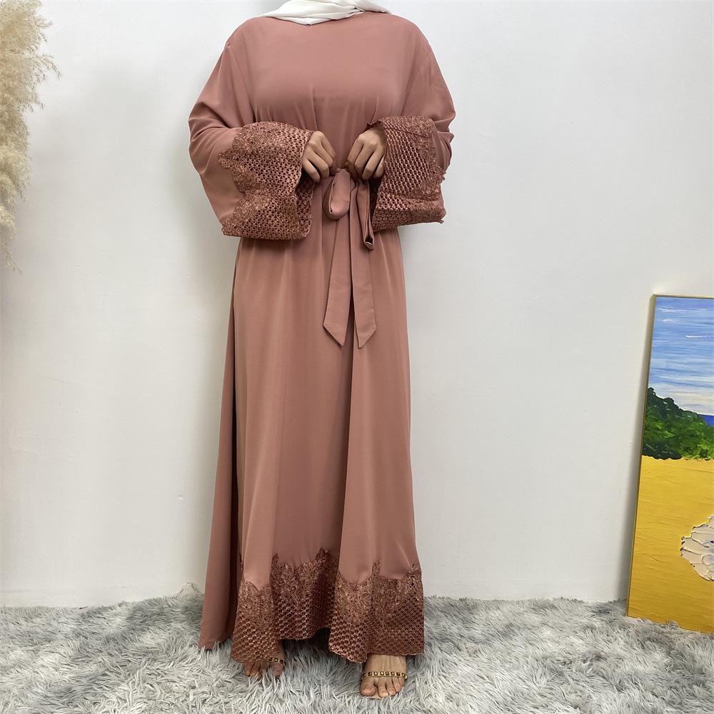 LUMAYA LUMAYA1084 Muslim Fashion Lace Robe Dress