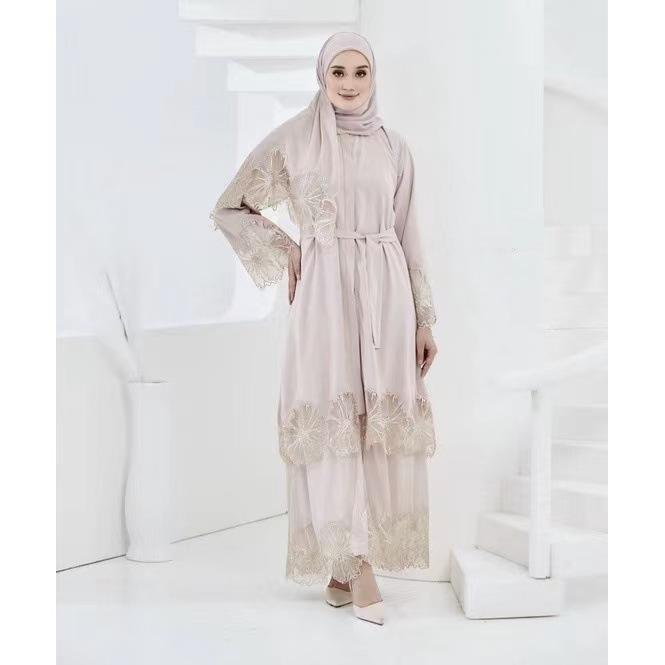 LUMAYA LUMAYA1025 1pcs Lace Embroidery Double-Layer Cardigan