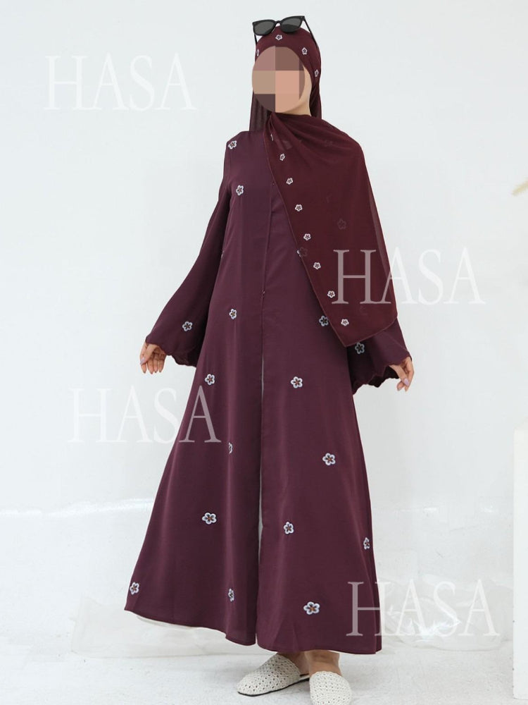 LM6612 All-over Embroidered Cardigan Two-piece Set