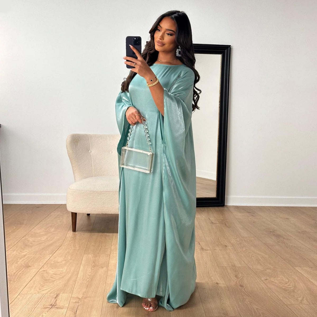 LM1348 Elegant Kaftan in Gold Cotton – 20 Vibrant Colors Available