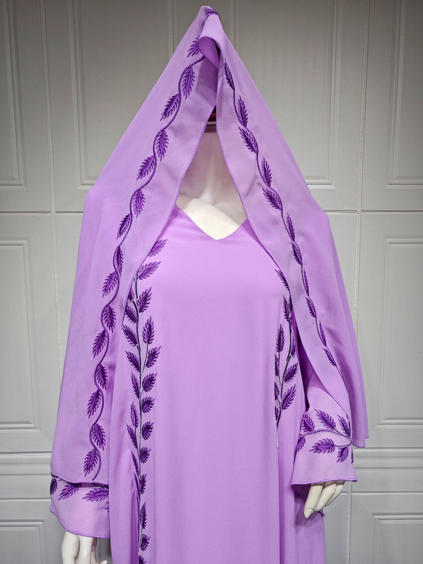 LUMAYA LUMAYA1050 2pcs Chiffon Long Muslim Dress with Hijab