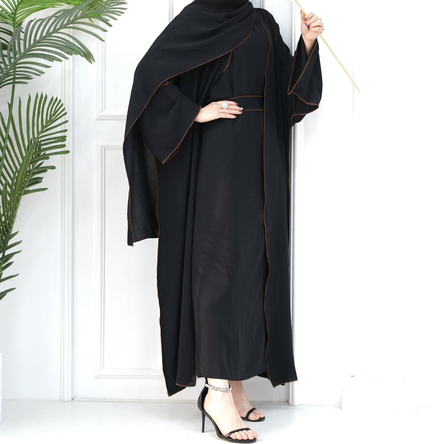LUMAYA LM1095 3pcs Set Cardigan+without Sleeves Inner Dress+Hijab